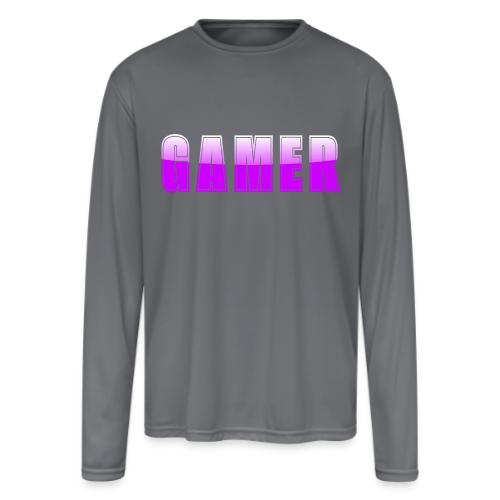 Gamer Purple Glossy Collegiate Design - Men's Moisture Wicking Performance Long Sleeve T-Shirt