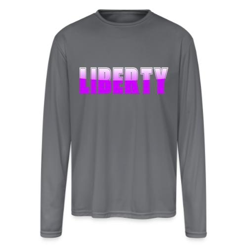 Liberty Typography Graphic Design - Men's Moisture Wicking Performance Long Sleeve T-Shirt