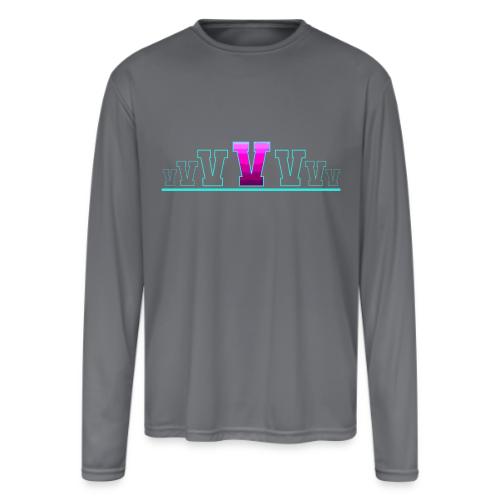 Letter V – Capital Varsity Alphabet Monogram - Men's Moisture Wicking Performance Long Sleeve T-Shirt