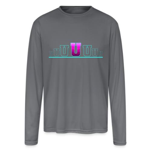 Letter U – Capital Varsity Alphabet Monogram - Men's Moisture Wicking Performance Long Sleeve T-Shirt