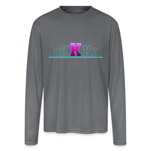 Letter K – Capital Varsity Alphabet Monogram - Men's Moisture Wicking Performance Long Sleeve T-Shirt