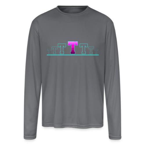 Letter T – Capital Varsity Alphabet Monogram - Men's Moisture Wicking Performance Long Sleeve T-Shirt