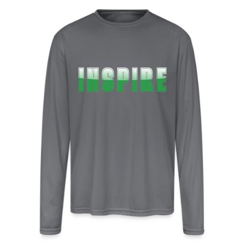 Inspire Word Art Design - Men's Moisture Wicking Performance Long Sleeve T-Shirt