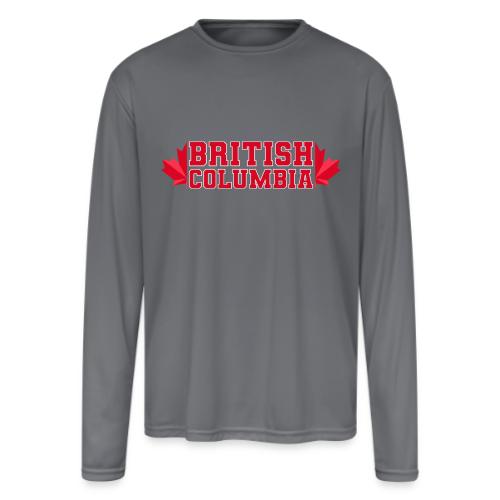 British Columbia with maple leaf - Men's Moisture Wicking Performance Long Sleeve T-Shirt