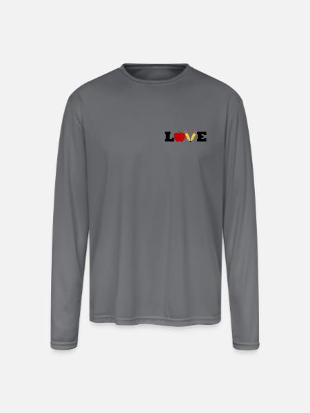 LOVE - School - Men's Moisture Wicking Performance Long Sleeve T-Shirt - gray