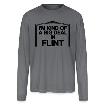 Big Deal In Flint - Men's Moisture Wicking Performance Long Sleeve T-Shirt - gray - Front