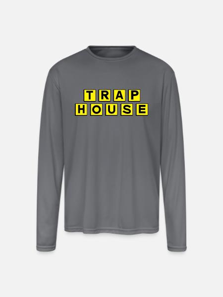 Trap House - Men's Moisture Wicking Performance Long Sleeve T-Shirt - gray
