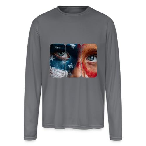 USA: Star-Spangled Glance - Men's Moisture Wicking Performance Long Sleeve T-Shirt