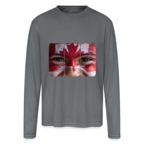 Proudly Canadian - Men's Moisture Wicking Performance Long Sleeve T-Shirt
