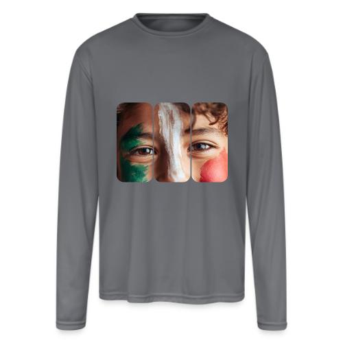 Mexico: Three Stripes of Pride - Men's Moisture Wicking Performance Long Sleeve T-Shirt