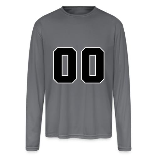 Varsity 00 Athletic Number Design - Men's Moisture Wicking Performance Long Sleeve T-Shirt