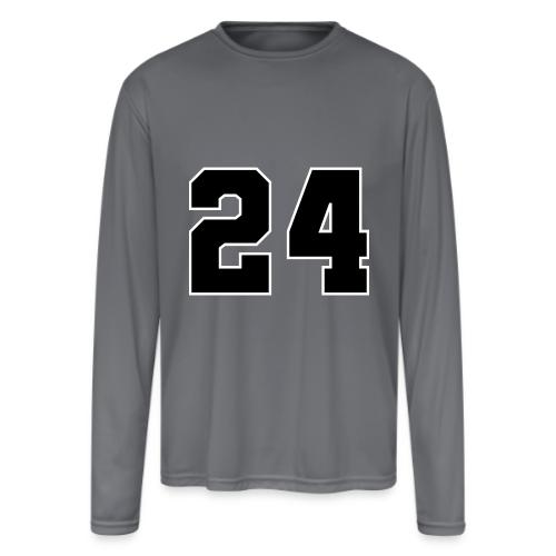 Varsity Number 24 College Font - Men's Moisture Wicking Performance Long Sleeve T-Shirt