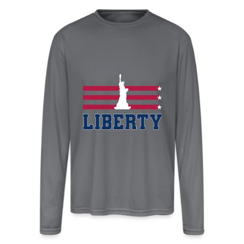 USA: Stars of Liberty - Men's Moisture Wicking Performance Long Sleeve T-Shirt