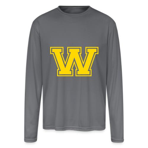 Letter W – Capital Athletic Alphabet Monogram - Men's Moisture Wicking Performance Long Sleeve T-Shirt