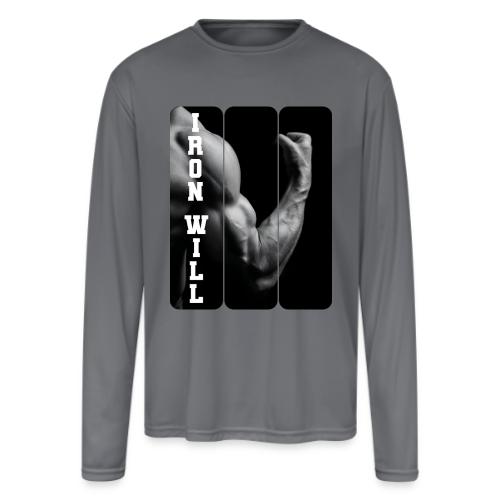 Bodybuilding: Iron Will - Men's Moisture Wicking Performance Long Sleeve T-Shirt