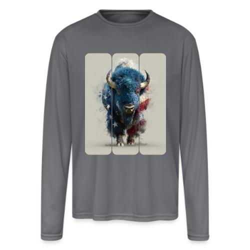 USA: Spirit of the Plains - Men's Moisture Wicking Performance Long Sleeve T-Shirt