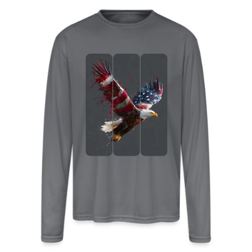 USA: Freedom in Flight - Men's Moisture Wicking Performance Long Sleeve T-Shirt