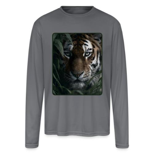 Tiger Jungle Eyes Wildlife Design - Men's Moisture Wicking Performance Long Sleeve T-Shirt