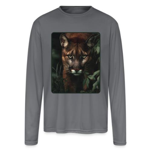 Cougar Jungle Predator Design - Men's Moisture Wicking Performance Long Sleeve T-Shirt