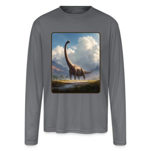 Brachiosaurus Valley Landscape Design - Men's Moisture Wicking Performance Long Sleeve T-Shirt