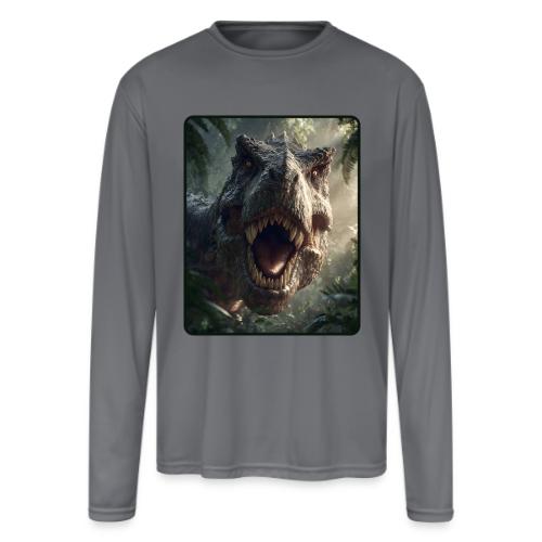 T Rex Jungle Roar Design - Men's Moisture Wicking Performance Long Sleeve T-Shirt