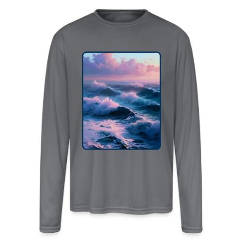 Dreamy Pastel Ocean Sunset Art - Men's Moisture Wicking Performance Long Sleeve T-Shirt