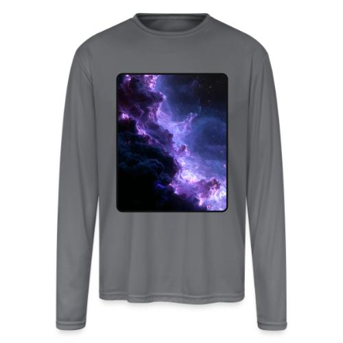 Purple Nebula Space Design - Men's Moisture Wicking Performance Long Sleeve T-Shirt
