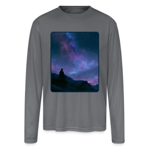 Stargazer Nebula Night Sky Art - Men's Moisture Wicking Performance Long Sleeve T-Shirt