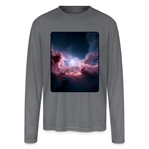 Radiant Cosmic Nebula Artwork - Men's Moisture Wicking Performance Long Sleeve T-Shirt