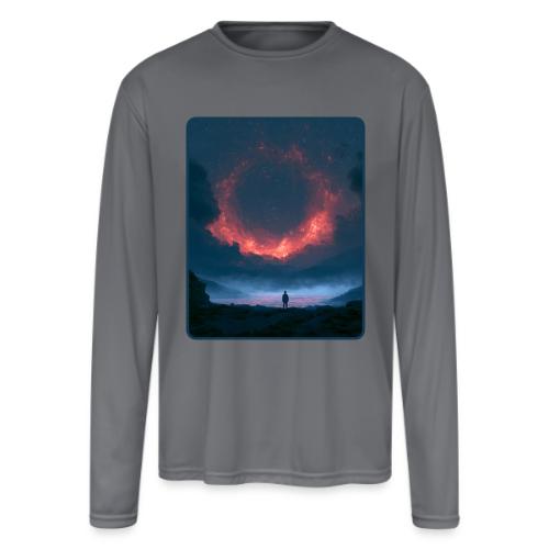Supernova Reflection Space Scene - Men's Moisture Wicking Performance Long Sleeve T-Shirt