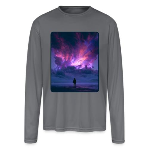 Cosmic Supernova Night Design - Men's Moisture Wicking Performance Long Sleeve T-Shirt