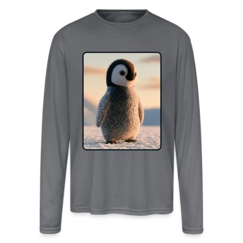 Cute Penguin Chick Sunrise Design - Men's Moisture Wicking Performance Long Sleeve T-Shirt