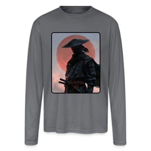 Ninja Warrior Under the Red Sun - Men's Moisture Wicking Performance Long Sleeve T-Shirt