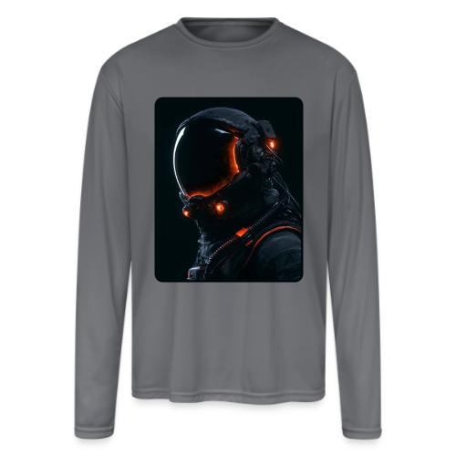 Futuristic Astronaut Helmet - Men's Moisture Wicking Performance Long Sleeve T-Shirt