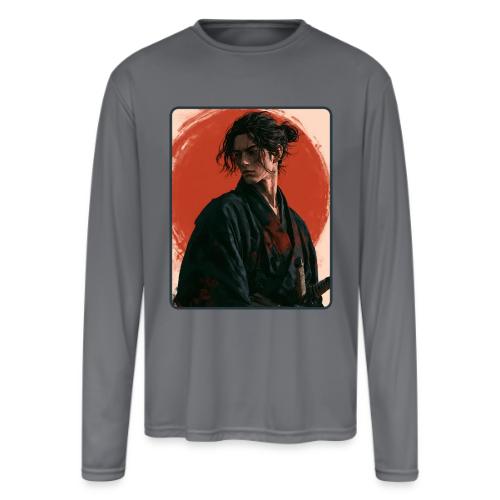 Samurai Beneath the Red Sun - Men's Moisture Wicking Performance Long Sleeve T-Shirt