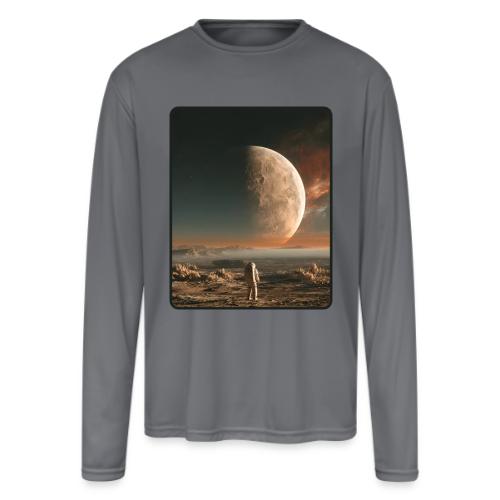 Astronaut on an Alien Moon - Men's Moisture Wicking Performance Long Sleeve T-Shirt