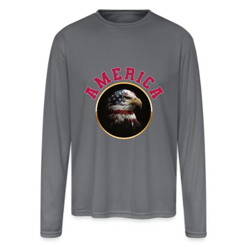 America Soars - Men's Moisture Wicking Performance Long Sleeve T-Shirt