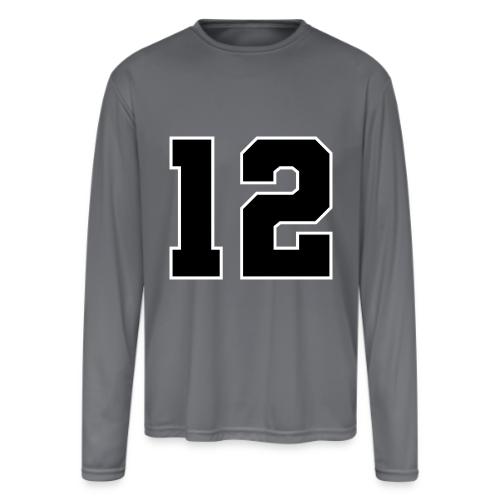 Varsity Number 12 Sports Design - Men's Moisture Wicking Performance Long Sleeve T-Shirt