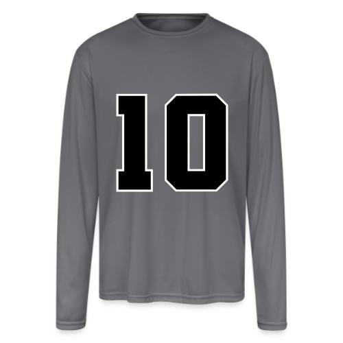 Varsity Number 10 Athletic Design - Men's Moisture Wicking Performance Long Sleeve T-Shirt