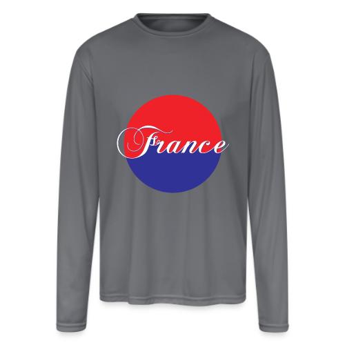 France Tricolore Circle - Men's Moisture Wicking Performance Long Sleeve T-Shirt