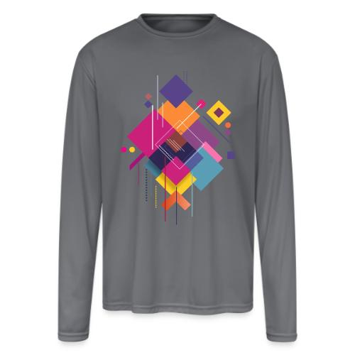 Vibrant Geometry - Men's Moisture Wicking Performance Long Sleeve T-Shirt