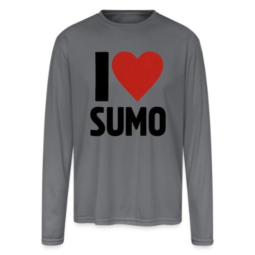 I Love Sumo – Bold Minimalist Sumo Wrestling Fan - Men's Moisture Wicking Performance Long Sleeve T-Shirt