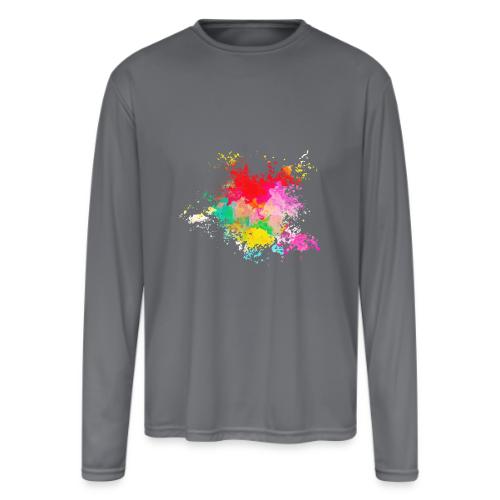 Psychedelic: Color Storm - Men's Moisture Wicking Performance Long Sleeve T-Shirt
