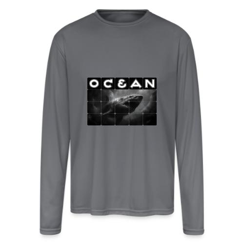 Ocean: Abyssal Terror - Men's Moisture Wicking Performance Long Sleeve T-Shirt