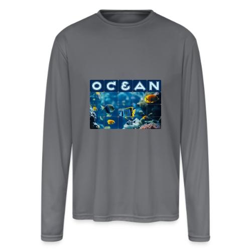 Ocean: Underwater Radiance - Men's Moisture Wicking Performance Long Sleeve T-Shirt