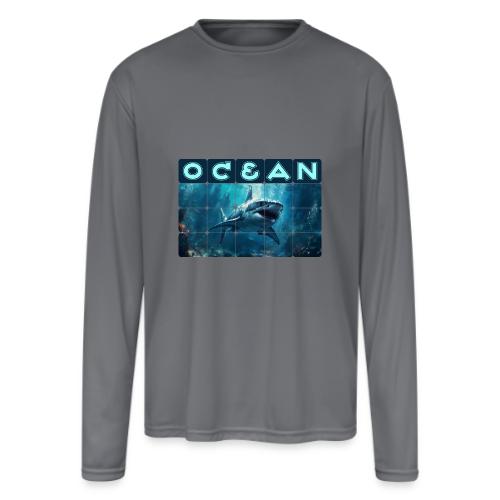 Ocean: Predator's Domain - Men's Moisture Wicking Performance Long Sleeve T-Shirt