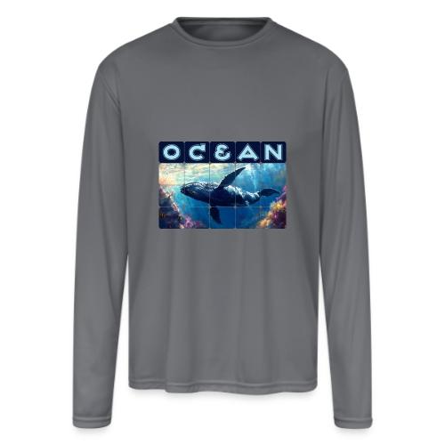 Ocean: Majestic Deep - Men's Moisture Wicking Performance Long Sleeve T-Shirt