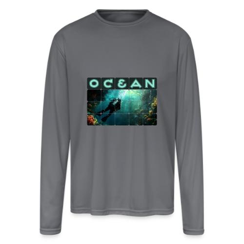 Ocean: Explorer of the Deep - Men's Moisture Wicking Performance Long Sleeve T-Shirt