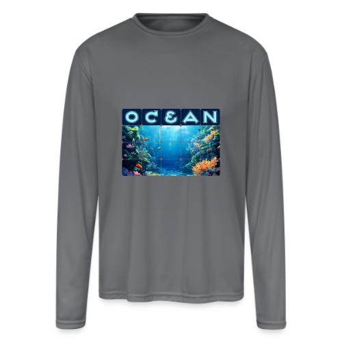 Ocean: Tropical Drift - Men's Moisture Wicking Performance Long Sleeve T-Shirt