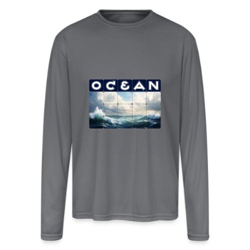 Ocean: Waves of Fury - Men's Moisture Wicking Performance Long Sleeve T-Shirt